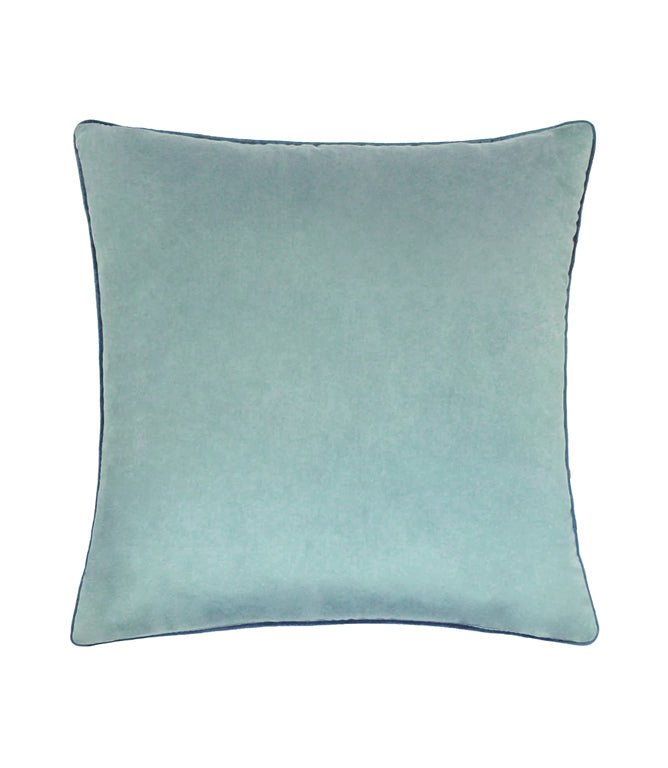 Meridian Mineral / Teal Velvet Cushion - Just Fabrics