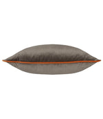 Meridian Mocha / Pumpkin Velvet Cushion - Just Fabrics