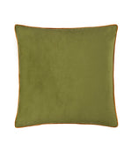 Meridian Olive / Ginger Velvet Cushion - Just Fabrics