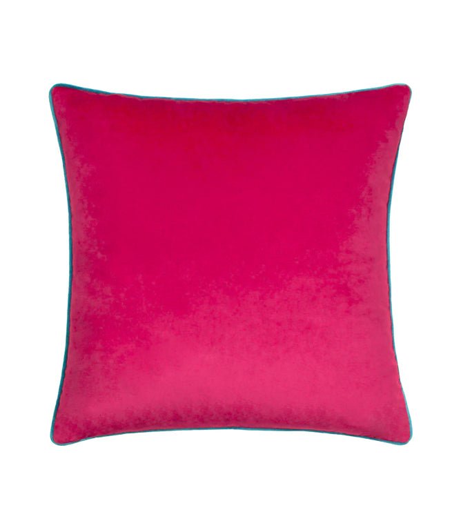 Meridian Raspberry / Teal Velvet Cushion - Just Fabrics