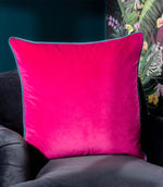 Meridian Raspberry / Teal Velvet Cushion - Just Fabrics