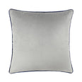 Meridian Silver / Navy Velvet Cushion