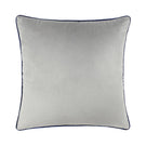 Meridian Silver / Navy Velvet Cushion - Just Fabrics
