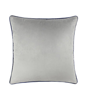 Meridian Silver / Navy Velvet Cushion