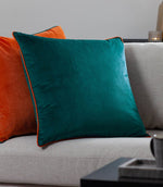 Meridian Teal / Clementine Velvet Cushion - Just Fabrics