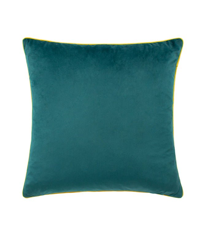 Meridian Teal / Cylon Velvet Cushion - Just Fabrics