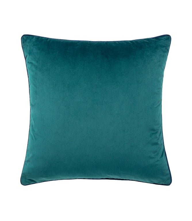 Meridian Teal / Navy Velvet Cushion - Just Fabrics