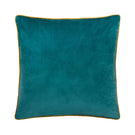 Meridian Teal / Ochre Velvet Cushion - Just Fabrics