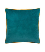 Meridian Teal / Ochre Velvet Cushion - Just Fabrics
