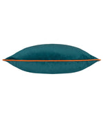 Meridian Teal / Tiger Velvet Cushion - Just Fabrics