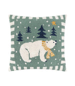 Christmas Cushions - Polar Bear Tufted Frosty Blue