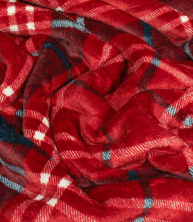 Throws & Wool Throws - Blake Check Fleece Red