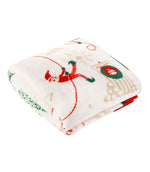 Throws & Wool Throws - Elfie Printed Fleece Cream / Mint