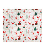 Throws & Wool Throws - Elfie Printed Fleece Cream / Mint