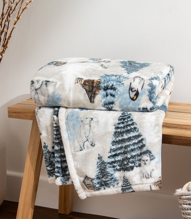 Throws & Wool Throws - Arcticus White / Blue