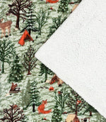 Throws & Wool Throws - Lodge Wood Sherpa Fleece Oak Green