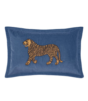 Durga Bluebell Embroidered Cushion Cover