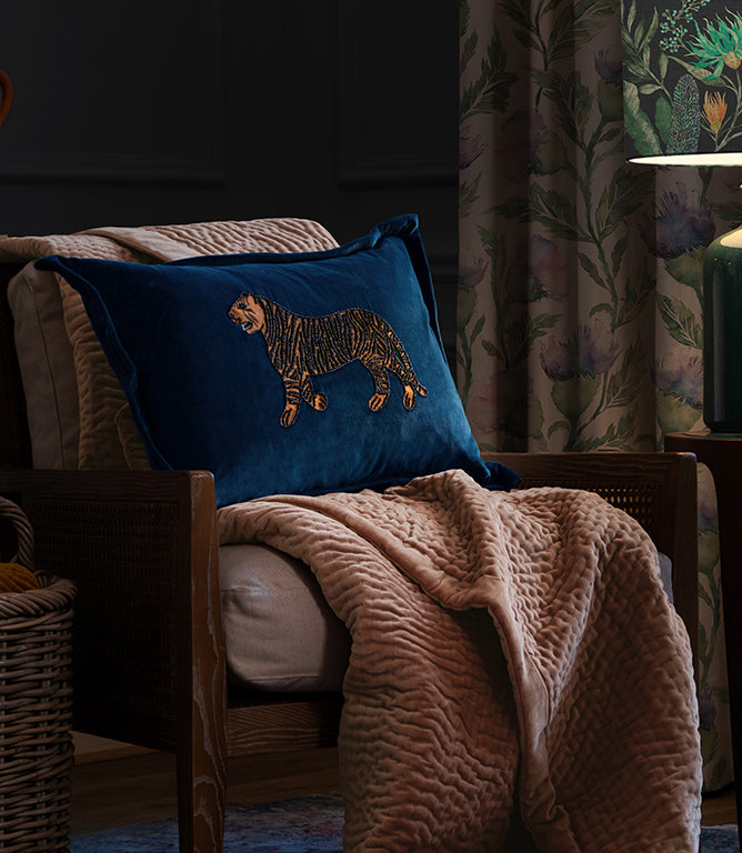 Cushion Covers - Durga Bluebell Embroidered Cushion Cover