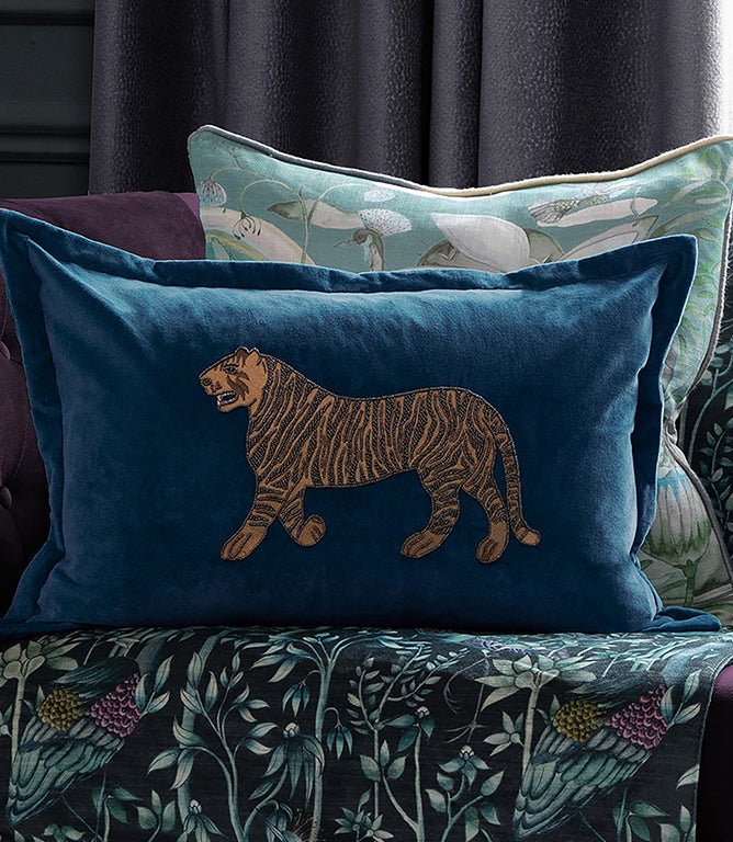Cushion Covers - Durga Bluebell Embroidered Cushion Cover