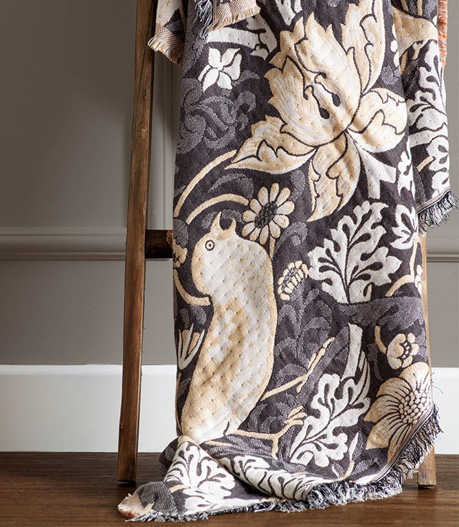 Throws & Wool Throws - Strawberry Thief Jacquard Biscuit