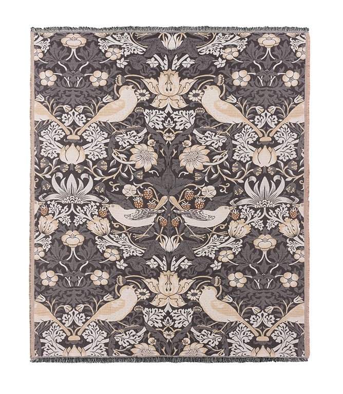 Throws & Wool Throws - Strawberry Thief Jacquard Biscuit