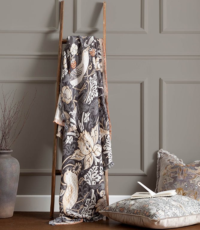 Throws & Wool Throws - Strawberry Thief Jacquard Biscuit