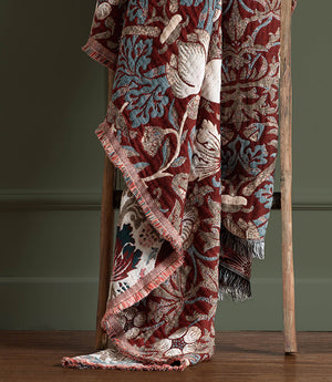 Strawberry Thief Jacquard Berry Throw