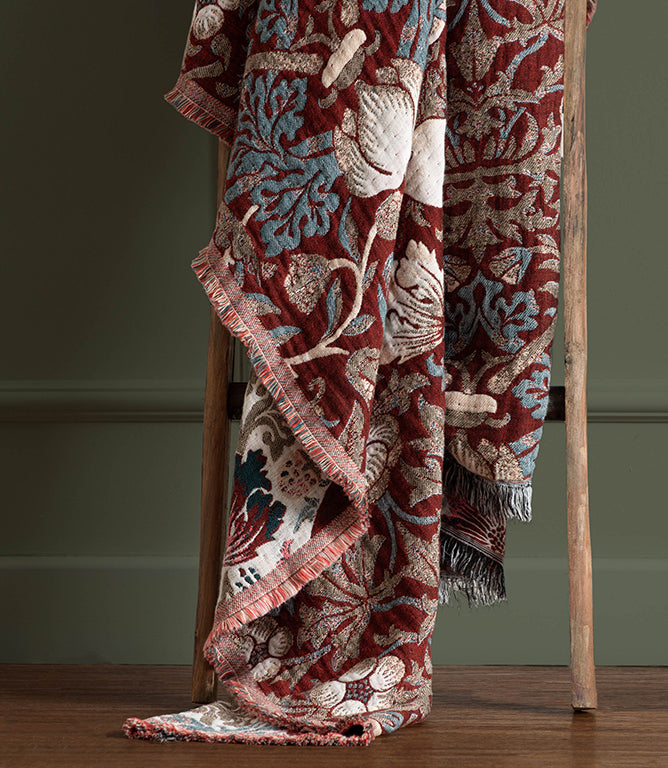 Throws & Wool Throws - Strawberry Thief Jacquard Berry