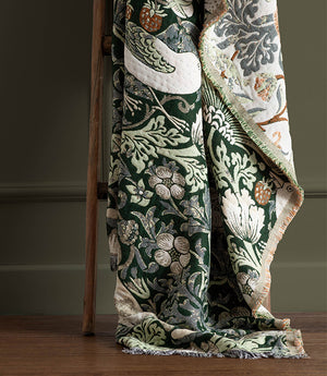 Strawberry Thief Jacquard Forest Throw
