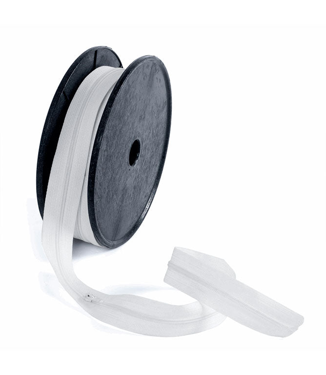 No.3 Continuous Zip 10m in White – Just Fabrics