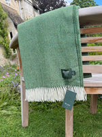 Herringbone Olive Green Throw