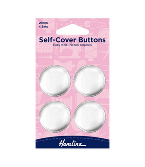 Self Cover Buttons 29mm, Metal Top