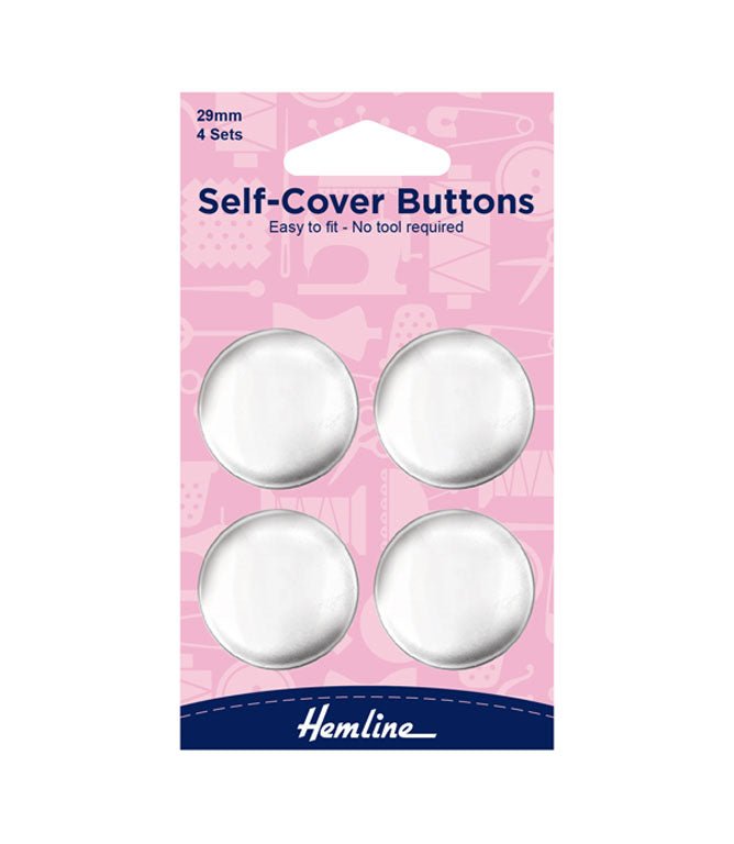 Self Cover Buttons 29mm, Metal Top - Just Fabrics