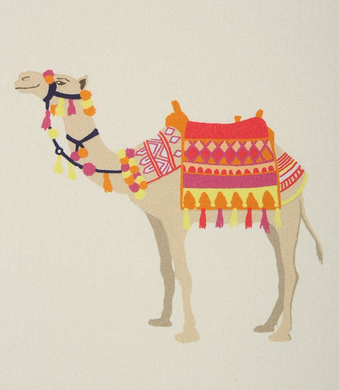 Desert Camels Fabric / French Grey - Just Fabrics