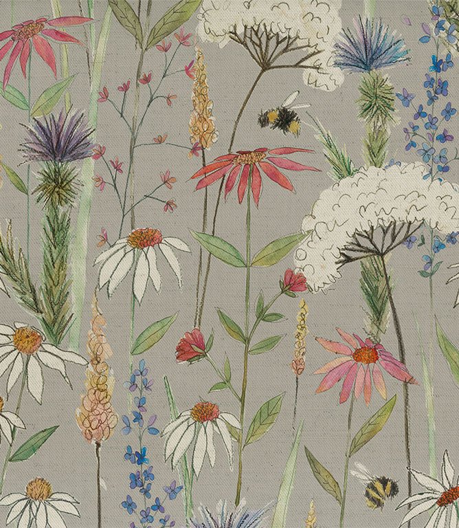 Hermione Fabric / Silver - Just Fabrics