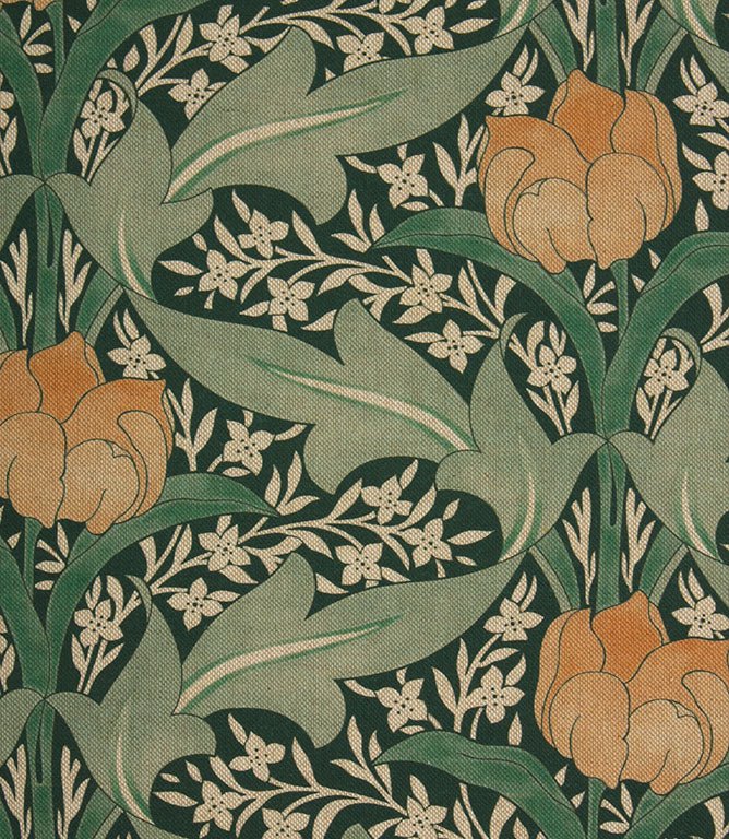Tulip Deco Fabric / Green - Just Fabrics