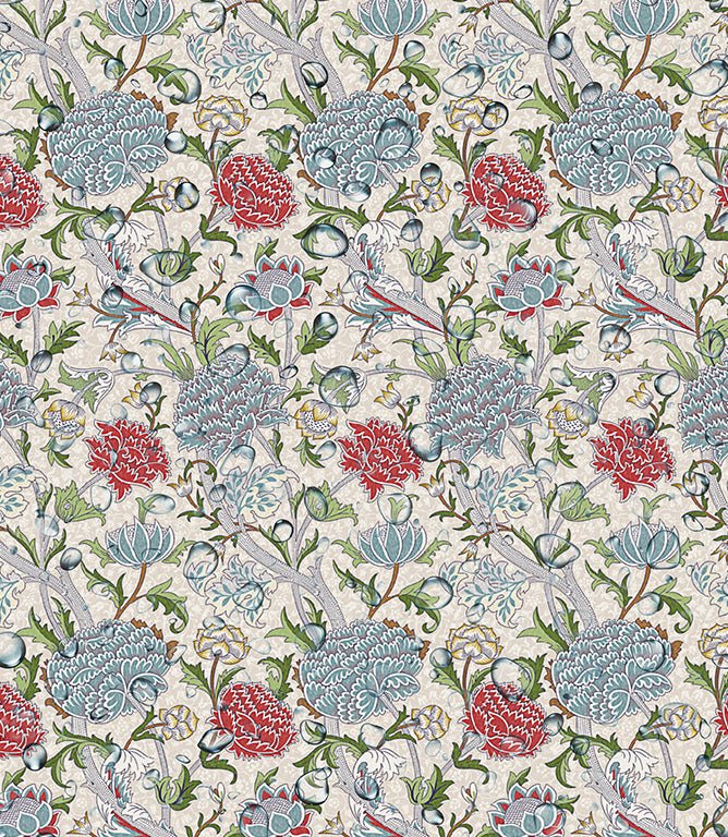 The Cray Oilcloth Fabric / Paradise Blue - Just Fabrics