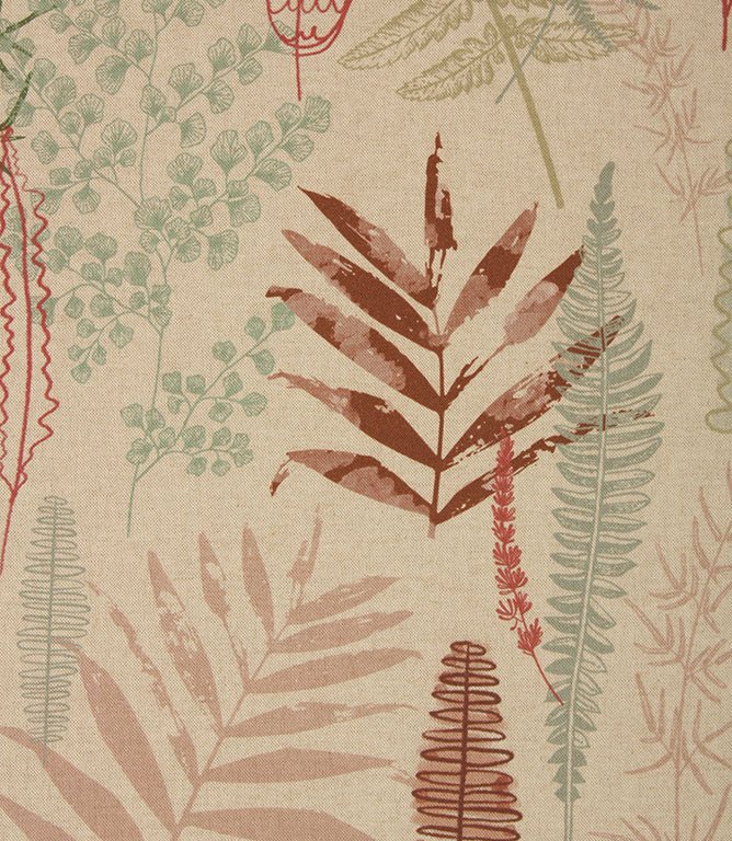 Tropical Leaves Fabric / Eau De Nil / Pink - Just Fabrics