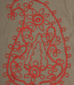 Kashmir Fabric / Linen / Red - Just Fabrics