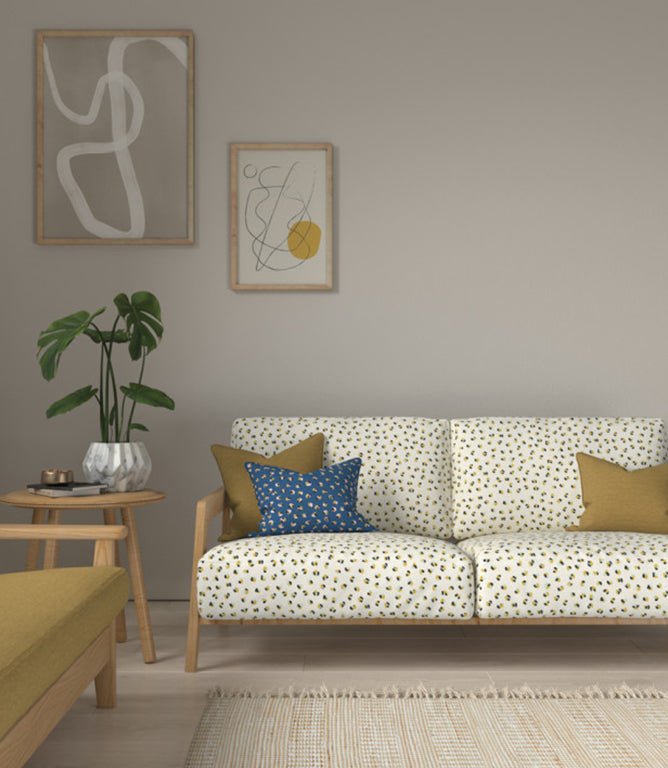 Leopard Dots Fabric / Pebble / Sage - Just Fabrics