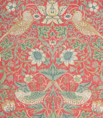 Strawberry Thief Linen Fabric / Crimson - Just Fabrics