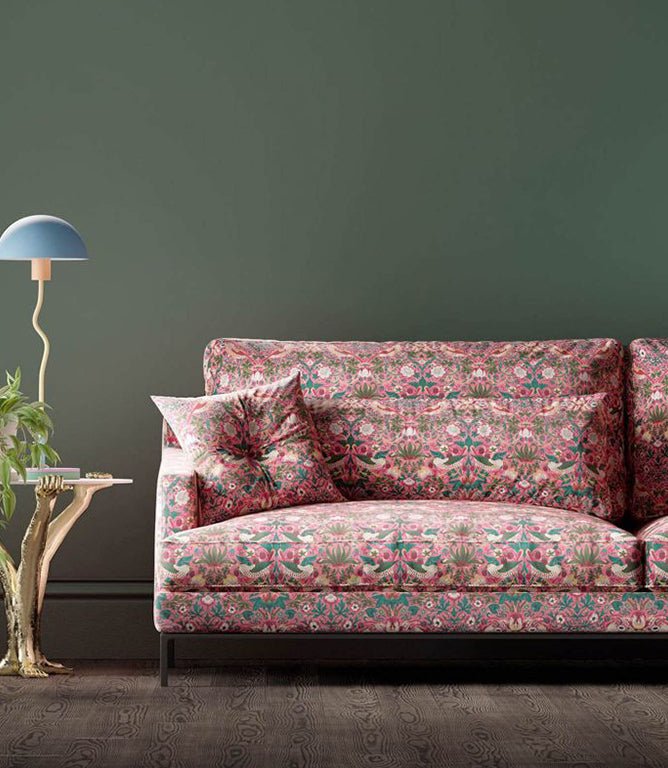 Strawberry Thief Fabric / Miami Strip - Just Fabrics