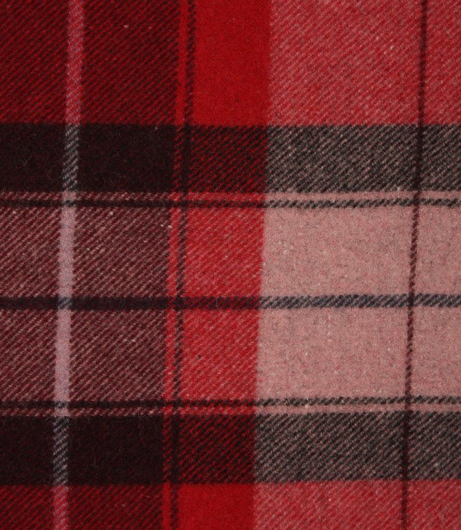 Lewis Wool Fabric / Red - Just Fabrics