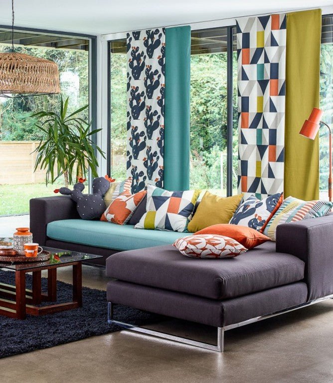 Nuevo Fabric / Citrus / Paprika / Forest - Just Fabrics