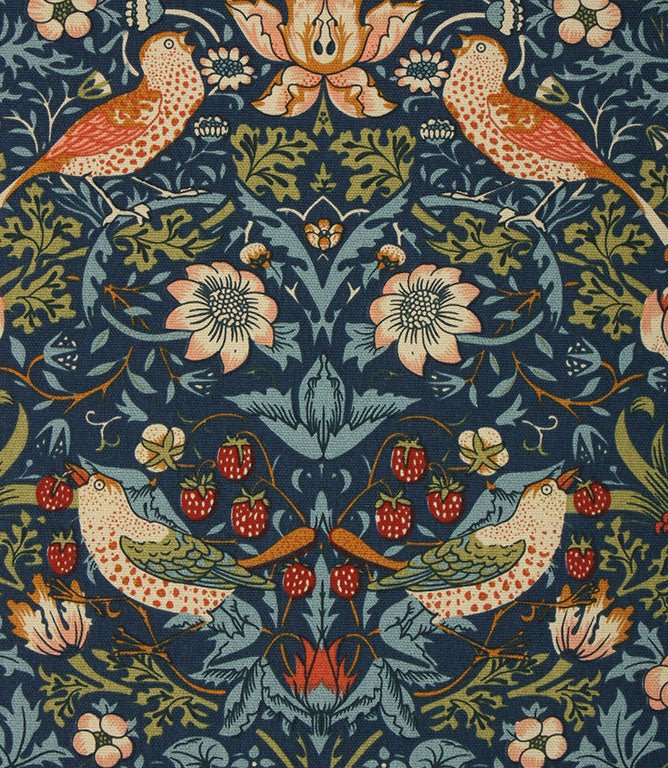 Strawberry Thief Fabric / Indigo - Just Fabrics