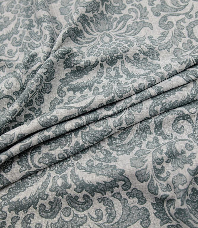 Hazel Damask Fabric / Teal - Just Fabrics