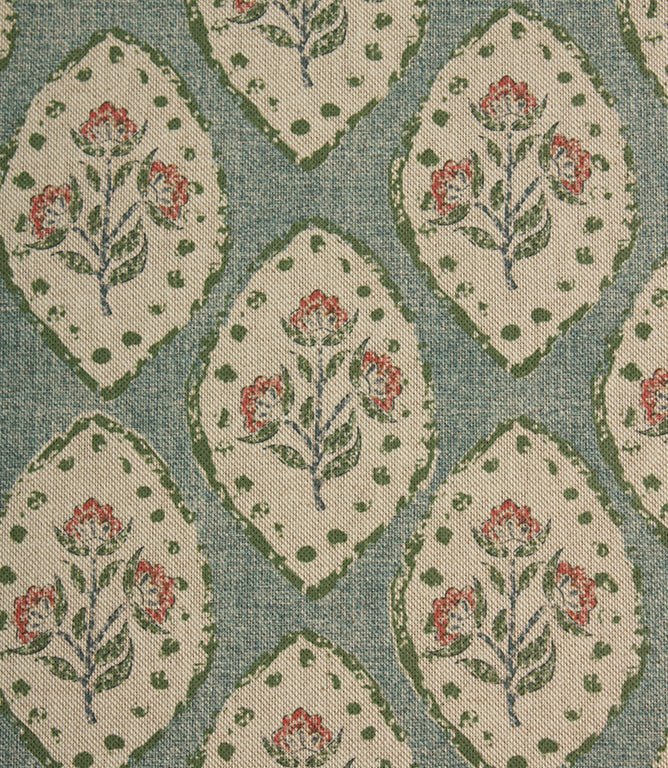 Fleur De Lune Fabric / Indigo - Just Fabrics