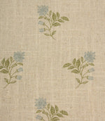 Meadow Blossom Fabric / Steel Blue / Sage Green - Just Fabrics
