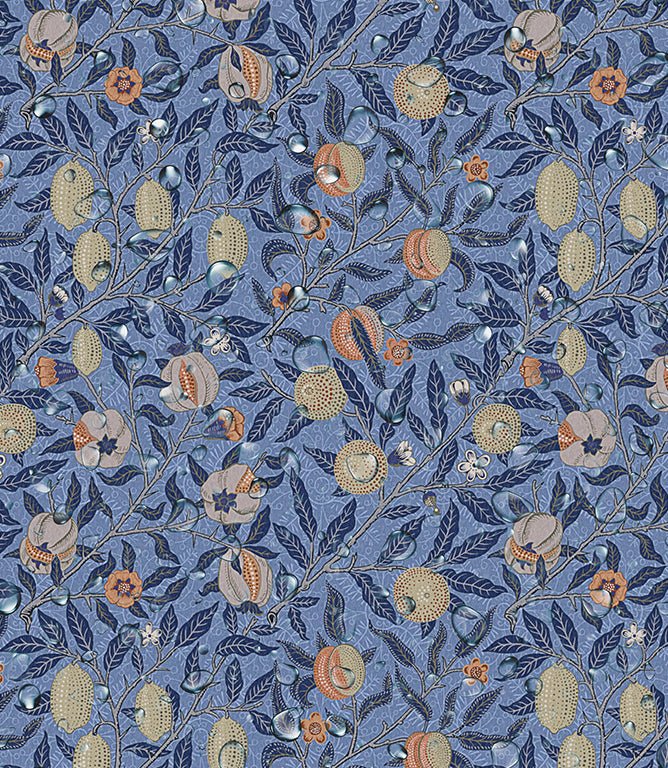 Pomegranate Oilcloth Fabric / Royal - Just Fabrics