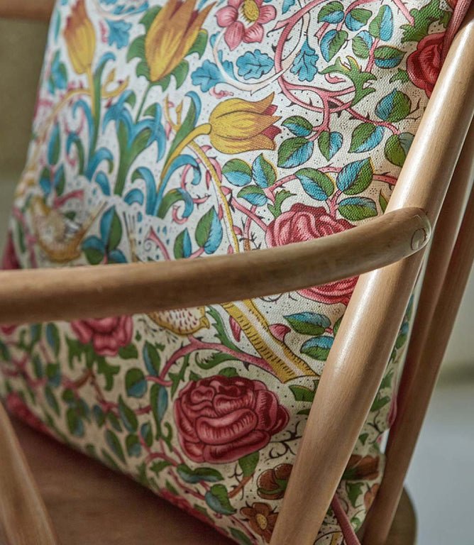 Rose Fabric / Weld / Leaf Green - Just Fabrics